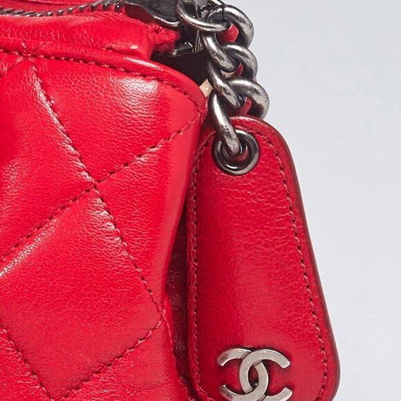 Chanel Red Quilted Leather Small Boy Chained Tote Bag - Picture 10 of 12